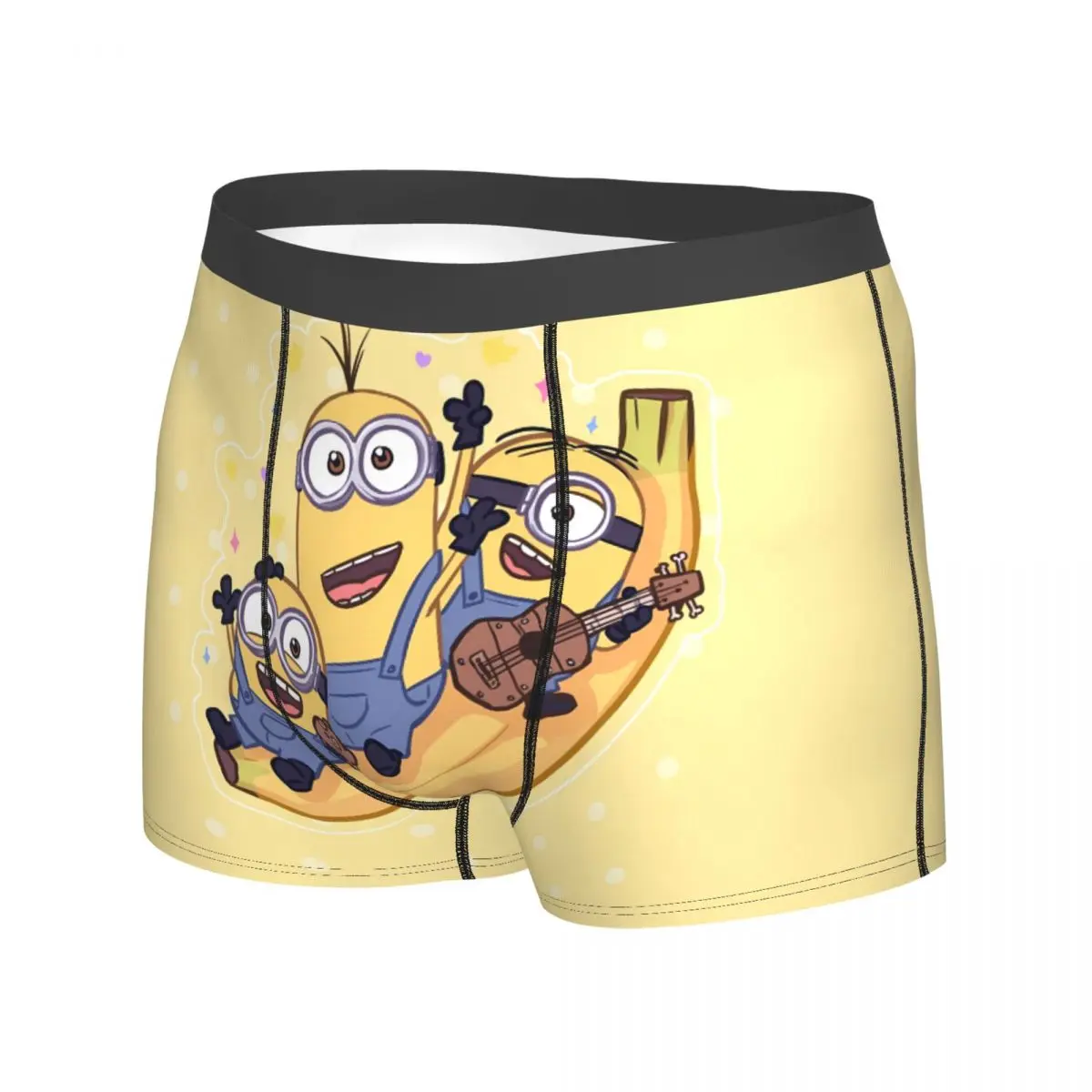 Minions Boxer Shorts bolsa de plátano ropa interior de alta calidad personalizado DIY Boxer breve Sexy suave hombres calzoncillos de gran tamaño