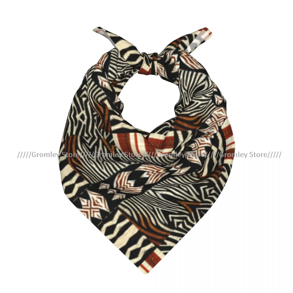 Square Scarf Women African Kente Geometric Background Bandana Headscarf