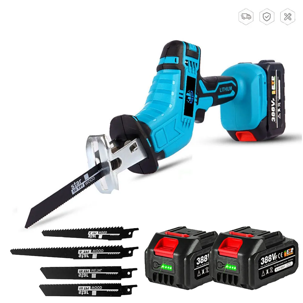 

18V Cordless Electric Reciprocating Saw Portable Variable Speed Metal Wood PVC Cutting Power Tool for Makita 18V Battery