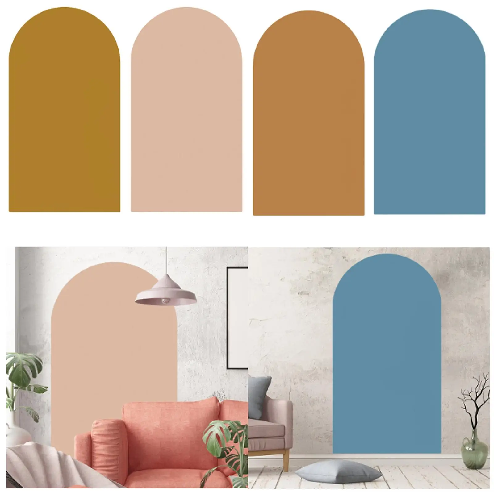 Boho-Bogen-Wandaufkleber, geometrisch, minimalistisch, wasserdicht, Bogen-Wandaufkleber, PVC-Tapete für Kopfteil, Schlafzimmer, Schule, Kinder, Zuhause