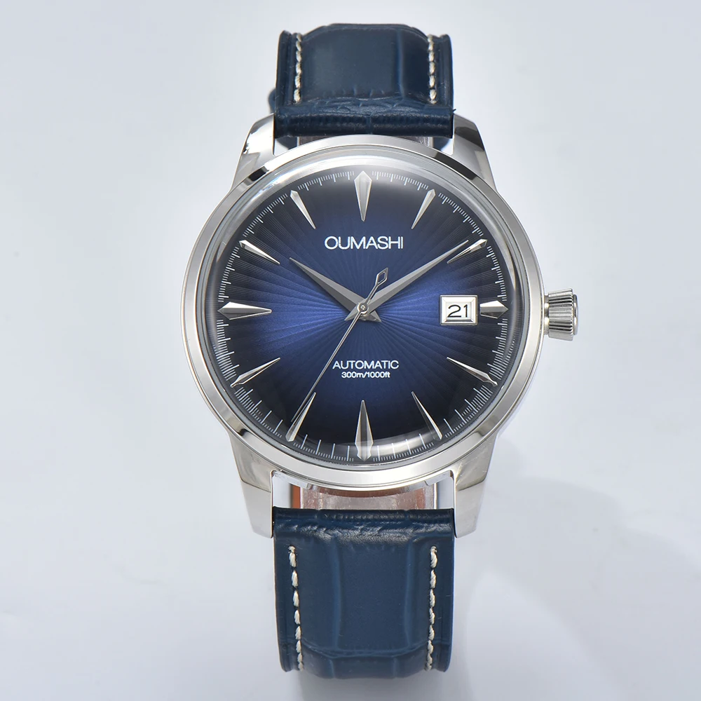 NH35 watch 40mm case 35mm Dial Hollow out cocktail style Stainless steel case and leather strap For NH35 Movement view 5