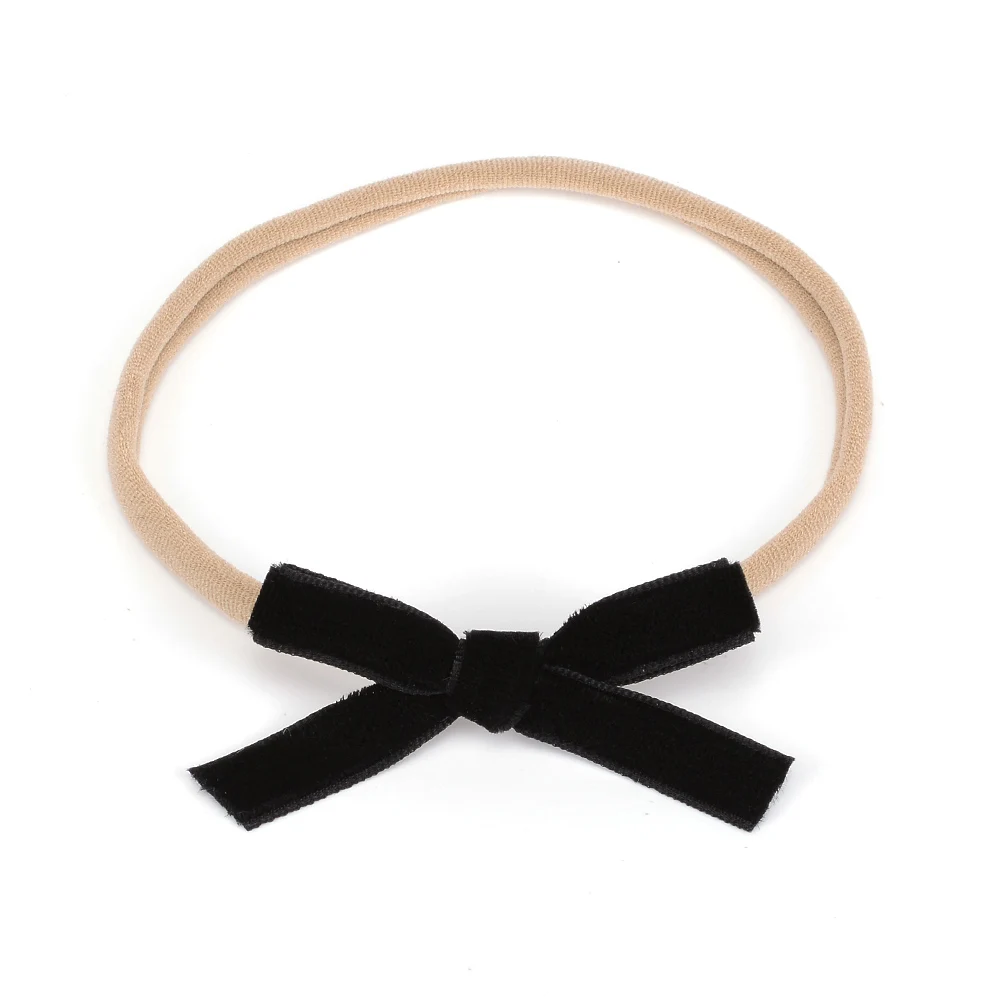 16Pcs/Lot Petite Velvet Ribbon Bow Baby Headband Hand-tied Hair Band For Newborn Infant Hair Accessory