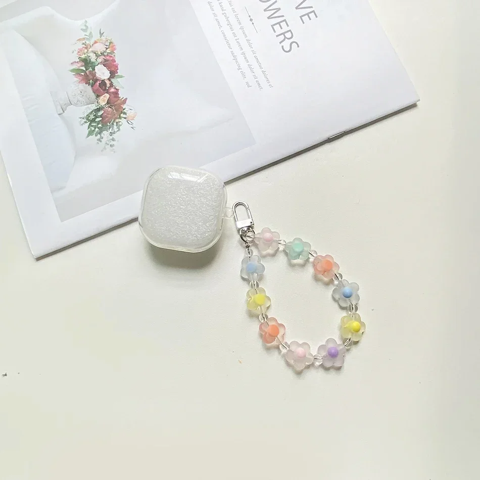 ل Soundcore R50i NC حافظة موضة زهرة معصمه غطاء شفاف سيليكون حقيبة سماعة الاذن ل soundcore r50i nc غطاء