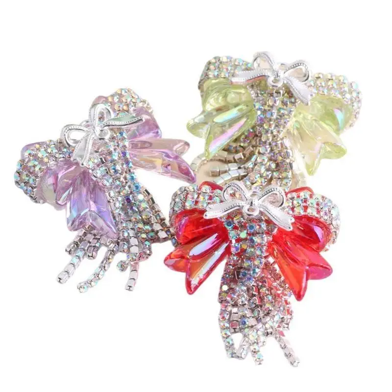 Luxuriöses DIY-Armband, 1 Stück, Schleifen-Strass-Perlen mit Kunstkristallen und Quaste für Bastelaktivitäten zu Hause – Detail 5