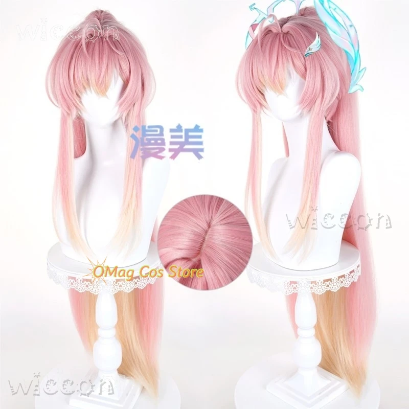 Adults costume Wuthering Waves Aemeath Women Cosplay Wig Props Kawaii Pink Split Tiger Clip Ponytail 90cm Halloween carnival Clo view 3