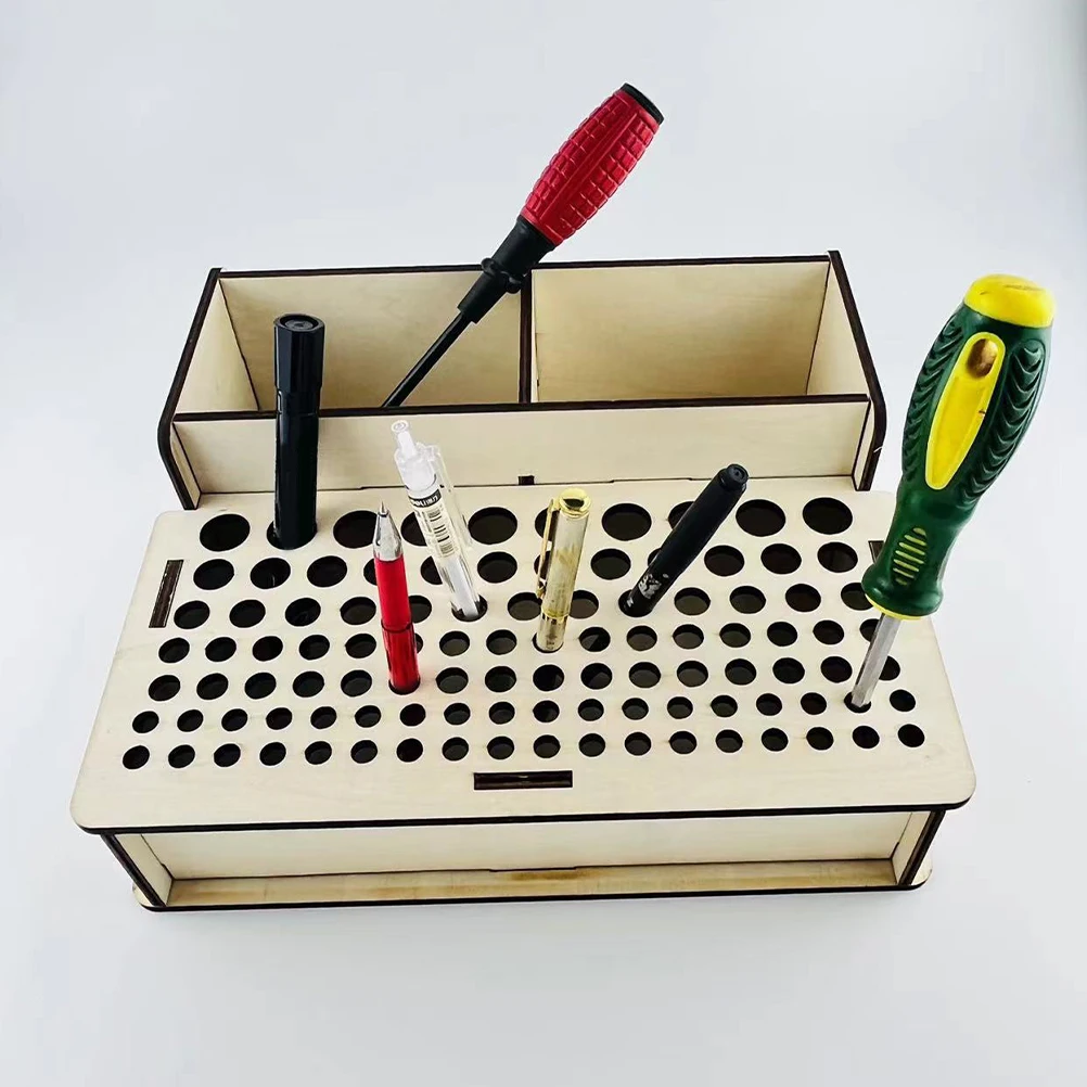 

Craft Rack Wooden Storage Holder Multi-Hole Organizer For Diy Sewing Tools Wood Tool Stand Holder Tool Storage