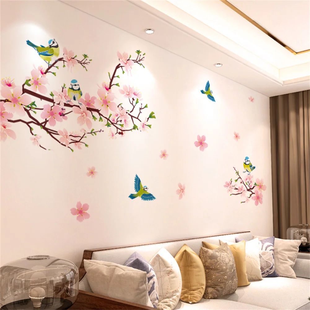 DIY Self-Adhesive Red Rose Wall Stickers For Living Rooms Bedroom Background Wall Decoration Creative Sticker Mural Home Decor