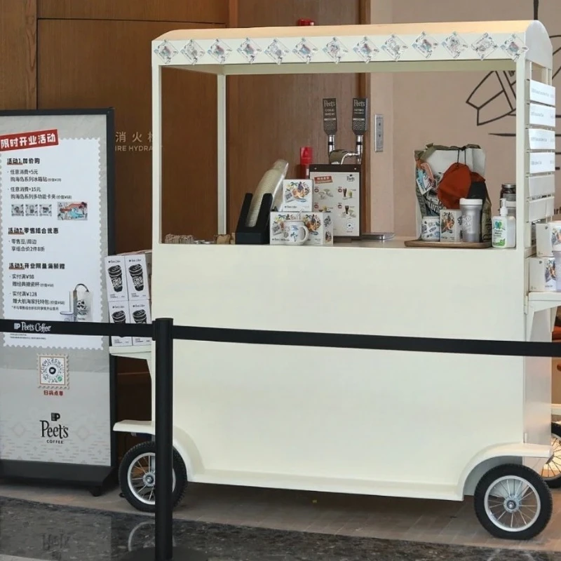 

Christmas food truck, four-wheel mobile coffee milk tea truck, flower exhibition, ice cream drinks, outdoor stall