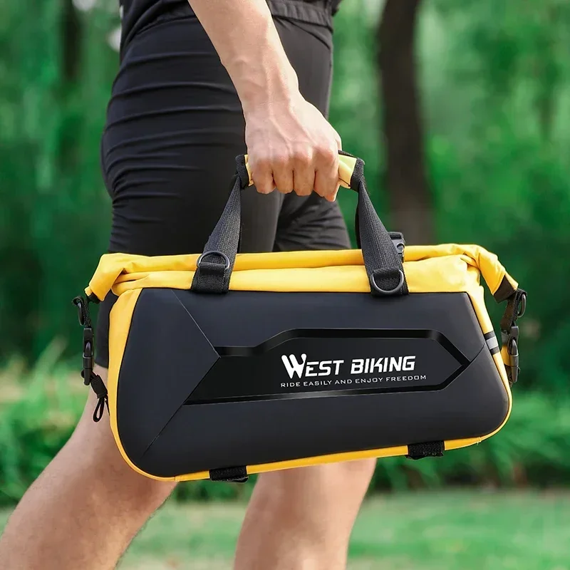 

WEST BIKING Hard Shell Bicycle Trunk Waterproof 13-25L Handbag MTB Road Bike Bag Travel Luggage Carrier Handbag Cycling Panniers