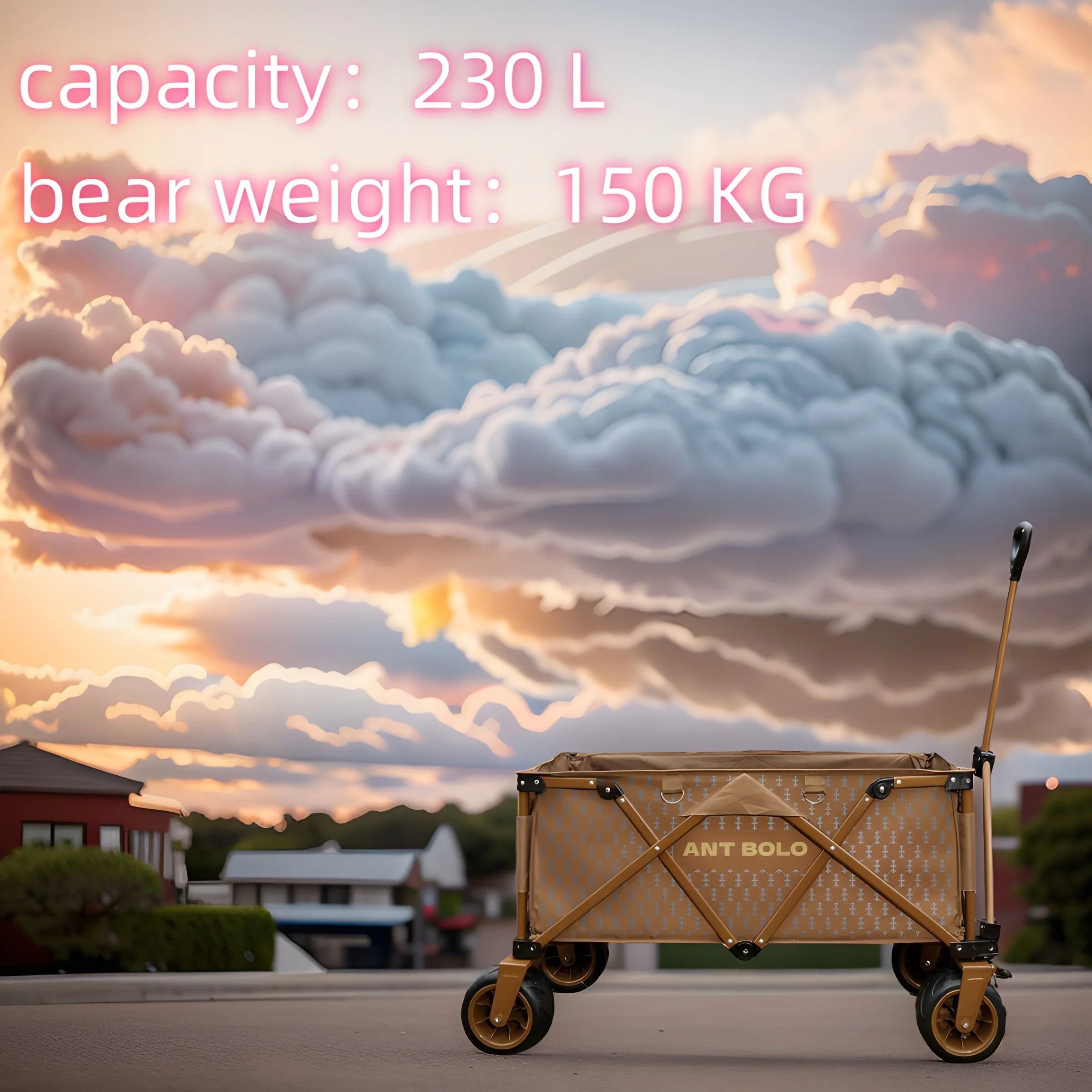 Outdoor Camping Stall Folding Small Cart Portable Simple Trolley Picnic Material Handling Tools