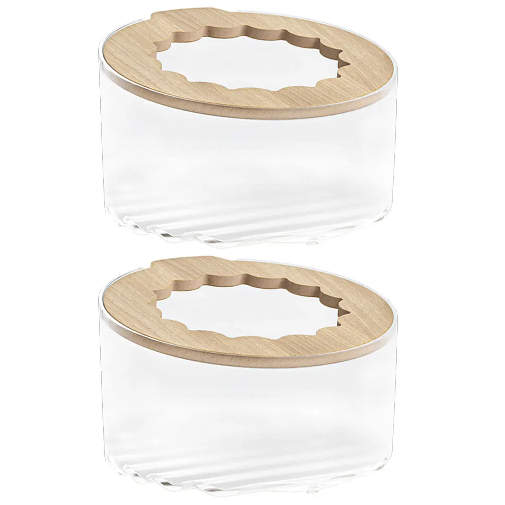 

2Pcs Hamster Bath Tub Guinea Bathroom Clear Bathtubs Wood Hideout Small Animal House Easy Cleaning Pet Supplies Plastic