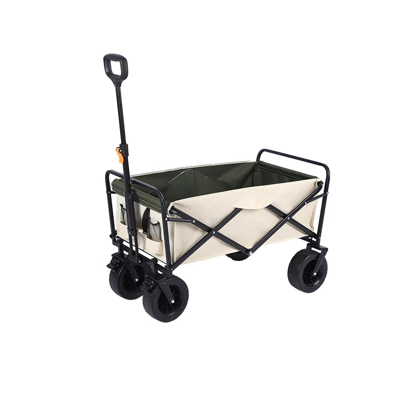 

Factory Direct Stainless Steel Folding Outdoor Fishing Wagon Portable Enclosed Picnic Stall Cart for Camping OEM Customized