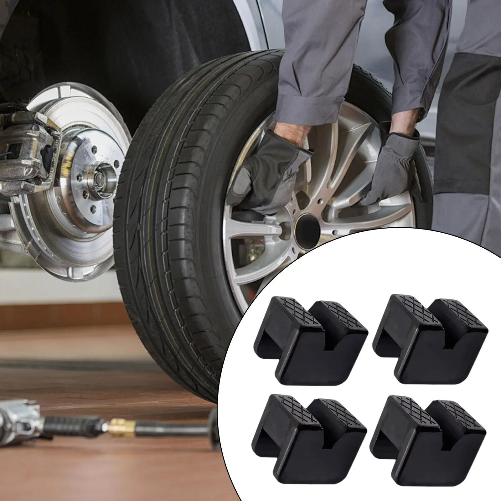 

4x Jack Rubber Pad Rubber Rail Pinch Weld Protector Slotted Adapter