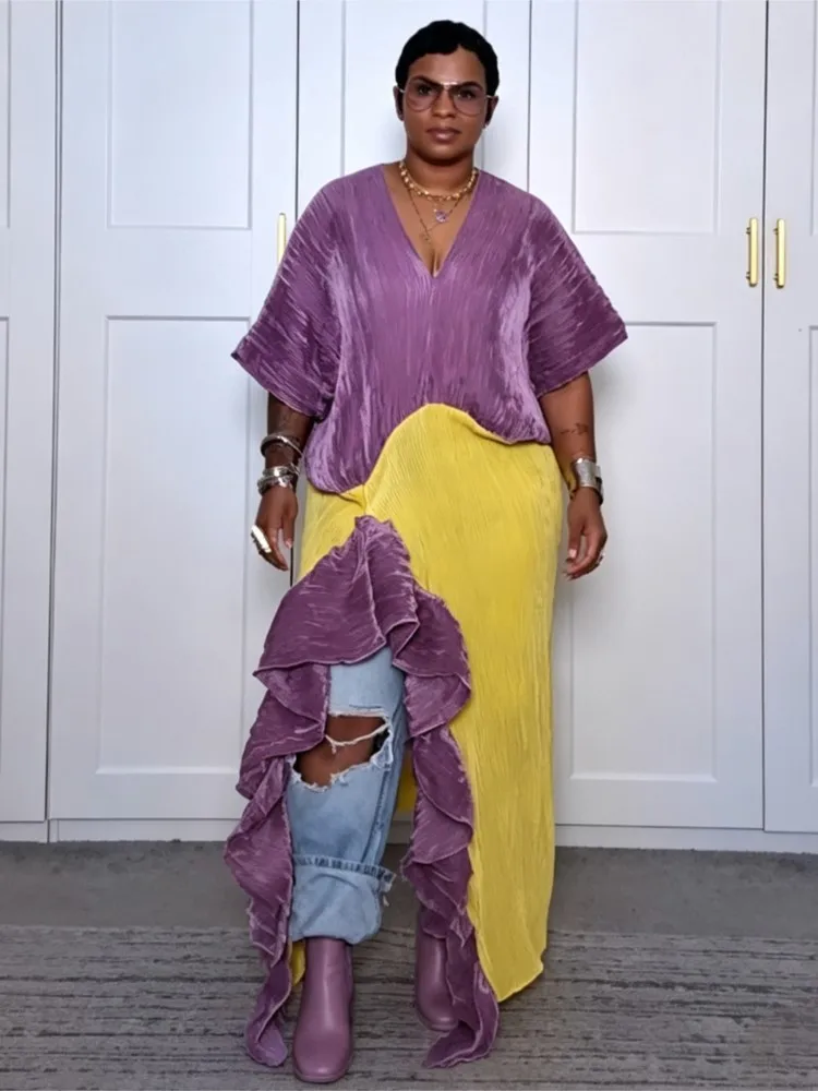 Afrikanische Kleider für Frauen Elegante Hochzeits-Muslimische Mode Abayas Dashiki Robe Kaftan Asymmetrisches Langes Maxikleid Türkisch Afrika Neu