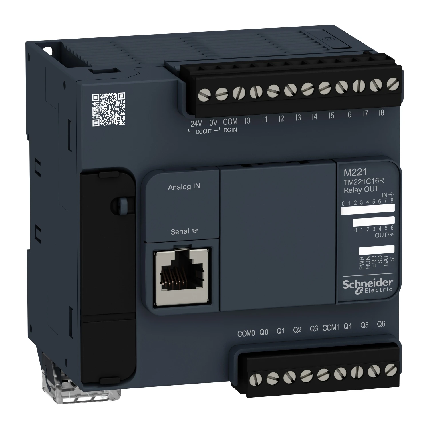 

Schneider Electriclogic TM221C16R Controller, Modicon M221, 16 IO, 7 Relay Outputs, 100…240V AC