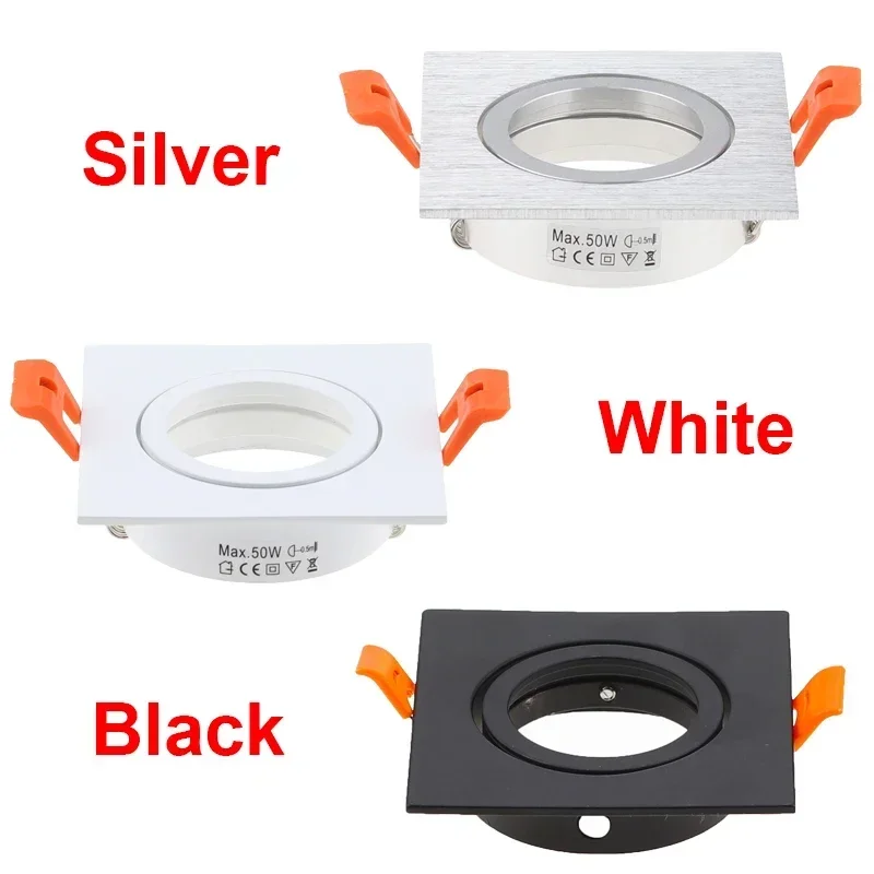 Tecto ajustável Spotlight Fixture, LED embutido Downlight, Frame Habitação, Alumínio, Qualidade Hight, Cut-Out, 65mm, GU10, MR16, 5pcs