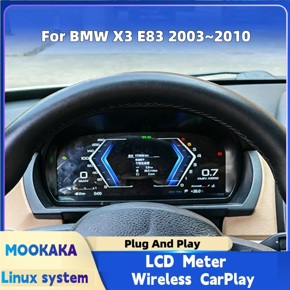 Digitales Armaturenbrett für BMW X3 E83 2003~2010 M Sport Carplay Auto-Cluster LCD-Anzeige Virtuelles Cockpit Digitales Instrumentenpanel