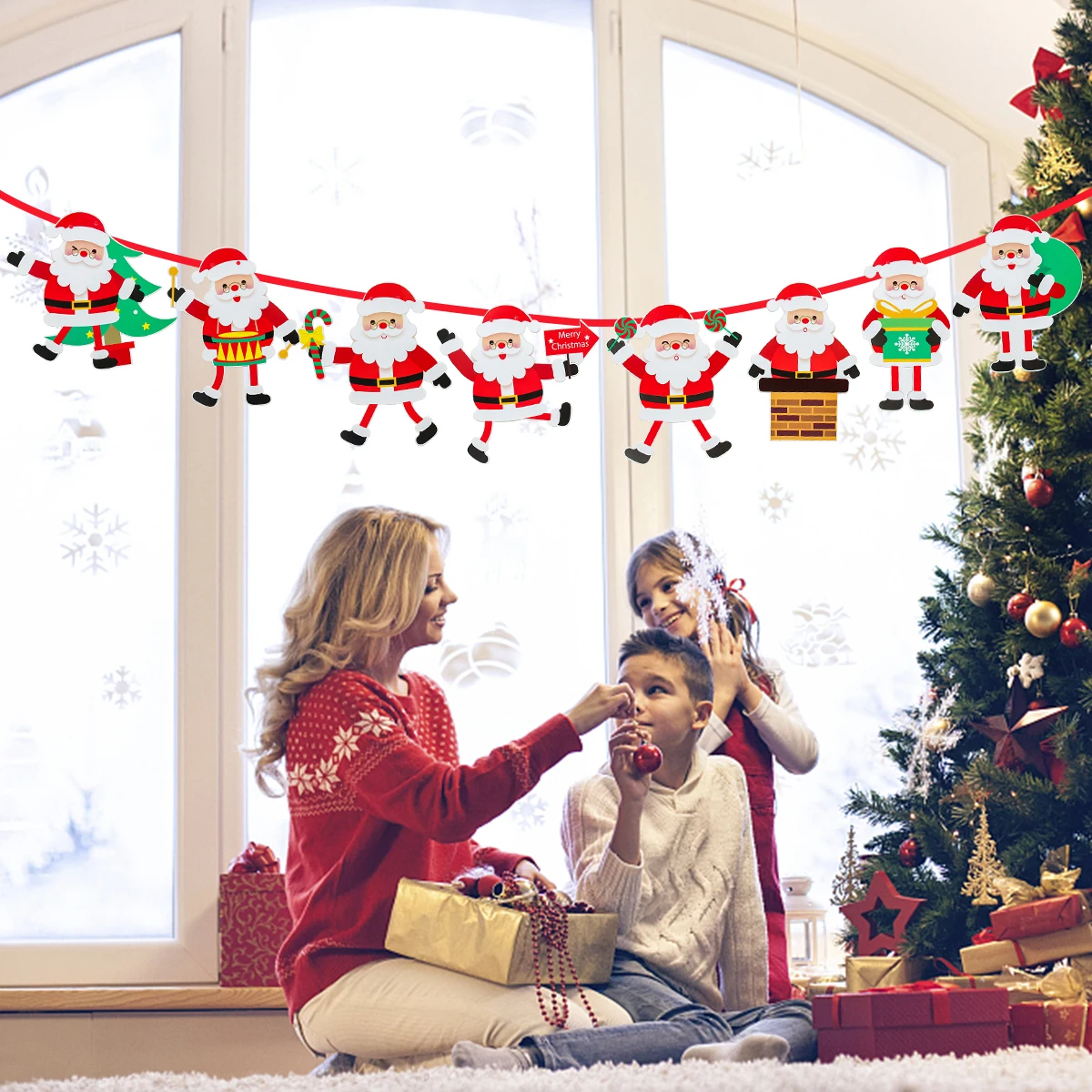 Merry Christmas Banner Wall Hangings Christmas Ornaments Pendant Merry Christmas Decoration for Home Navidad Happy New Year Gift