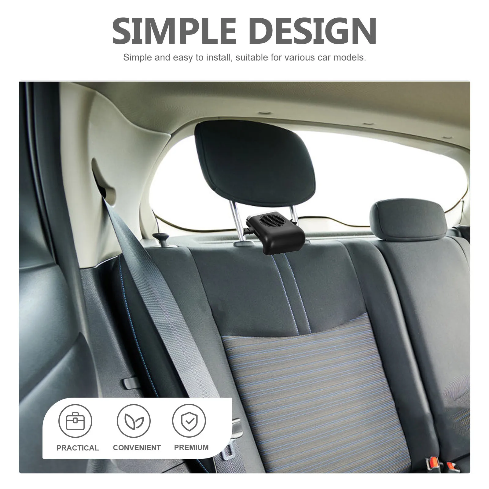

Car Seat Radiator with Powerful Cooling Fan for Fast , Easy Headrest Mounting, Comfortable Drive, Car Interior