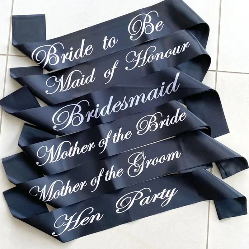 Mother of groom Bride bridesmaid maid of honor sash Wedding Bachelorette hen Party travel Bridal Shower gift present Photo props