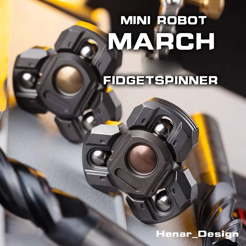 WANWU EDC Mini Robot March Fidget Spinner Adult Metal Fidget Toy Anti-stress Fingertip Gyro EDC Hand Spinners ADHD Stress Relief