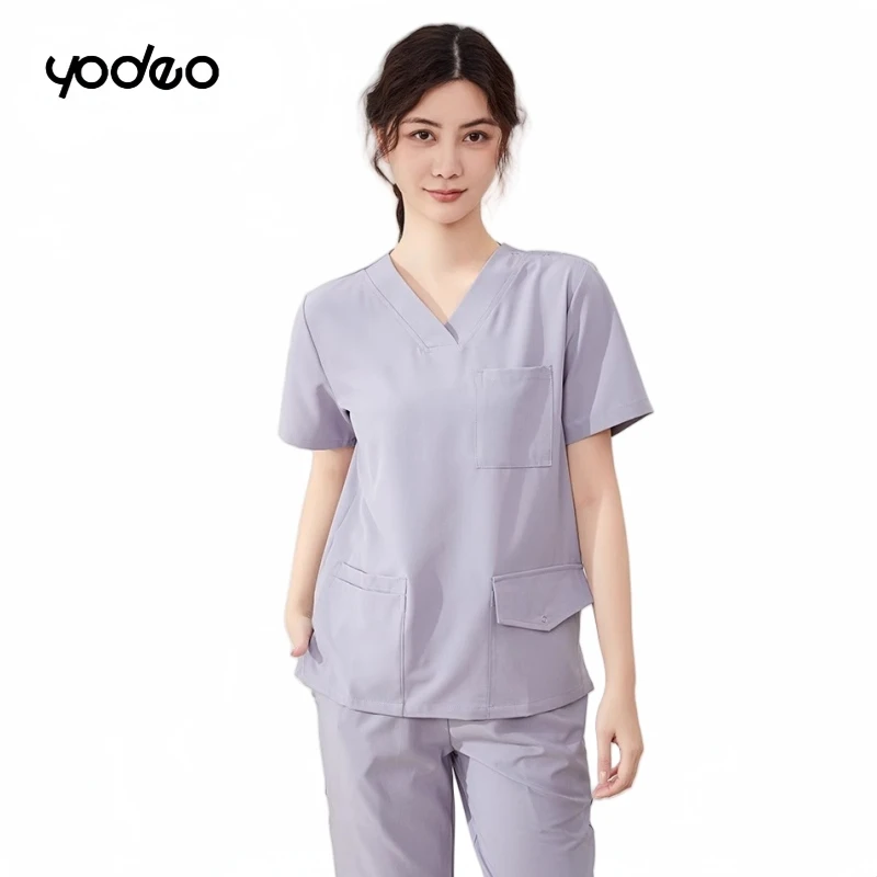 Operating Room Hand Washing Clothes Short/Long Sleeved Suits Doctor Surgical Gowns V-Neck Fashionable Pharmacy Nurse Uniform