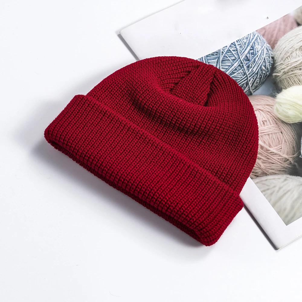 Winter Warm Beanies Casual Short Thread Hip Hop Hat Adult Men Female Wool Knitted Skull Cap Elastic Unisex Melon Cap Women Male