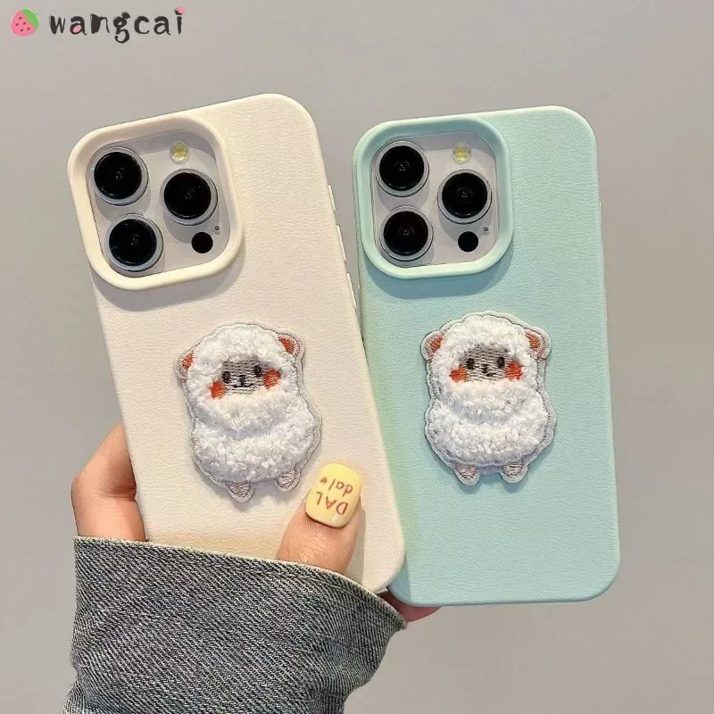 3D Stuffed Sheep Case For Huawei P40 Lite Mate 30 40 50 60 Pro Plus 40E 50E Cute Cartoon Leather Shockproof Soft Case