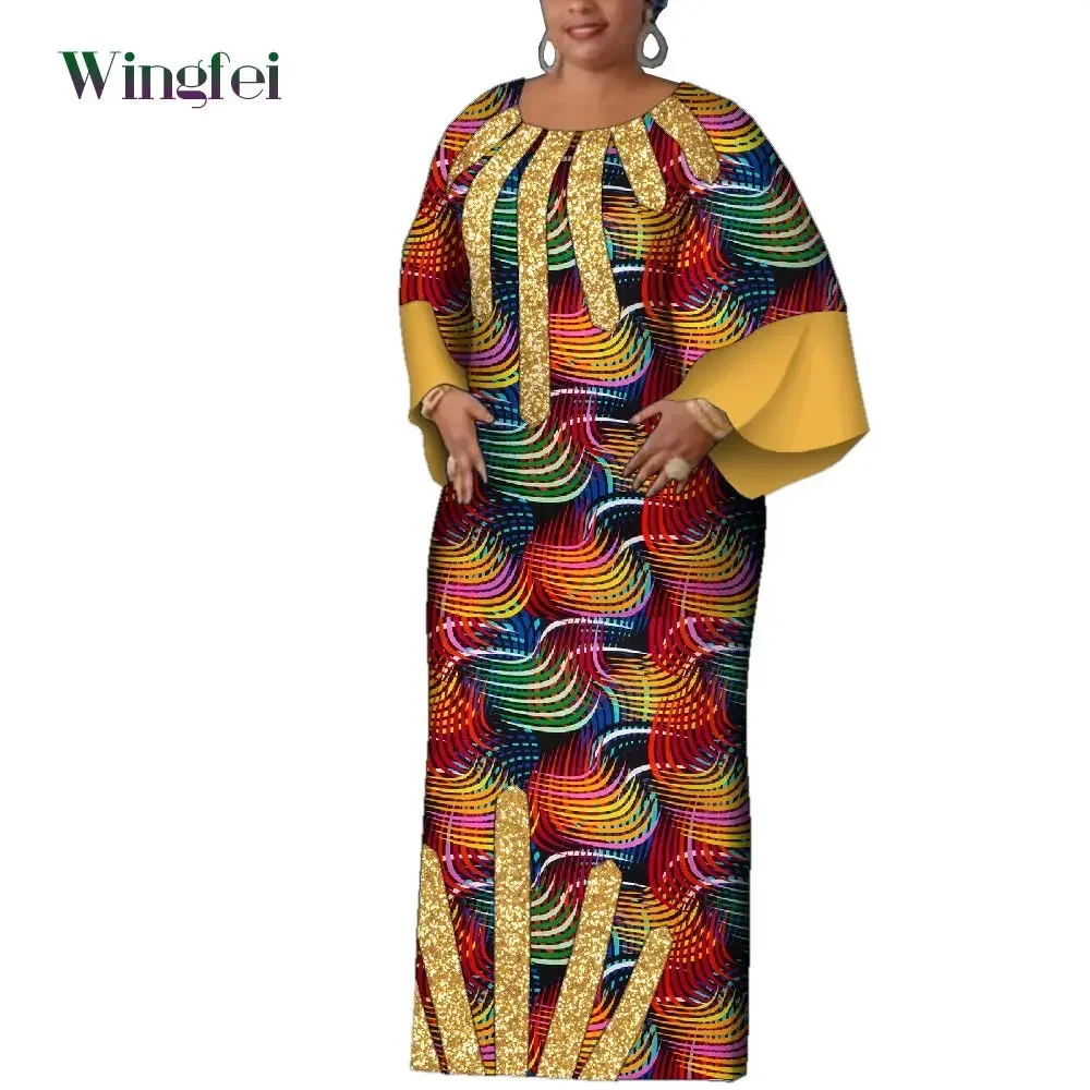 African Women Print Dresses Elegant Dashiki Maxi Long Dresses Ankara Fashion African Clothes Nigerian Dresses for Women Wy2124