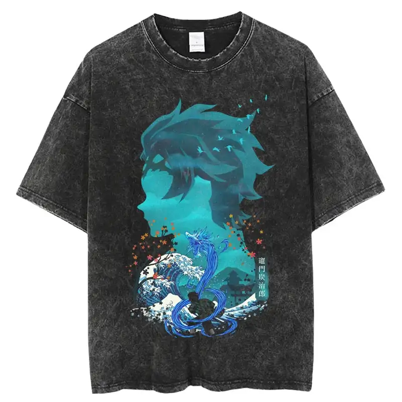 

Demon Slayer Anime Vintage T-Shirt for Fans Men's 2026 Summer Fashion Oversize Street Harajuku Y2K Tops High Quality Clothing