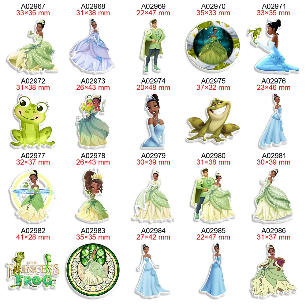 

DIY Craft Supplies Princess Tiana Printed Disney Planar Resin Flatback For Middle Bows