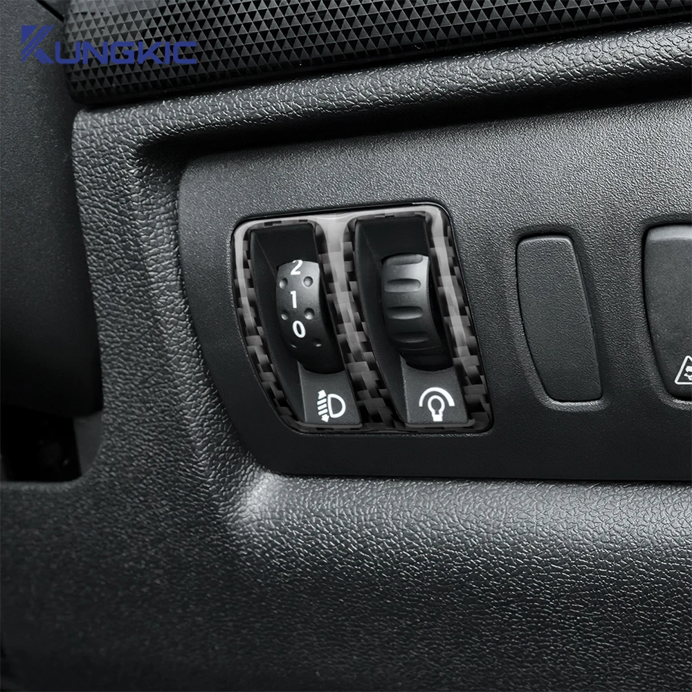 Real Soft Carbon Fiber For Renault Clio 4 Mk4 IV 2013 2014 2015 2016 2017 2018 Car Headlight Switch Inner Frame Trim Sticker - view 3