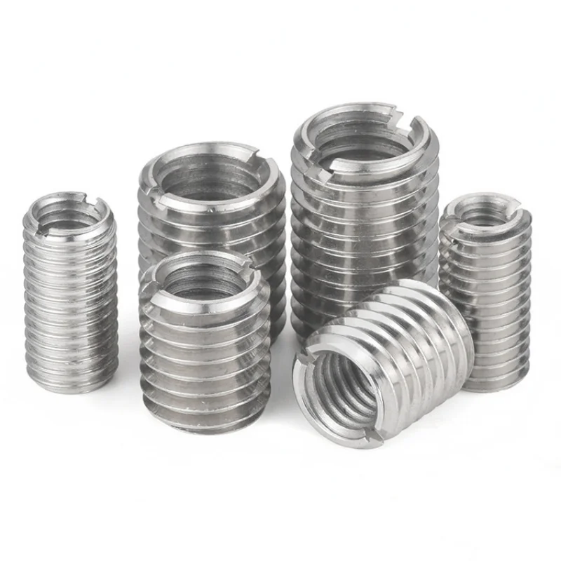 304 Stainless Steel Inside Outside Thread Slotted Adapter Screw M2~M10 Wire Thread Insert Sleeve Conversion Nut Coupler Convey