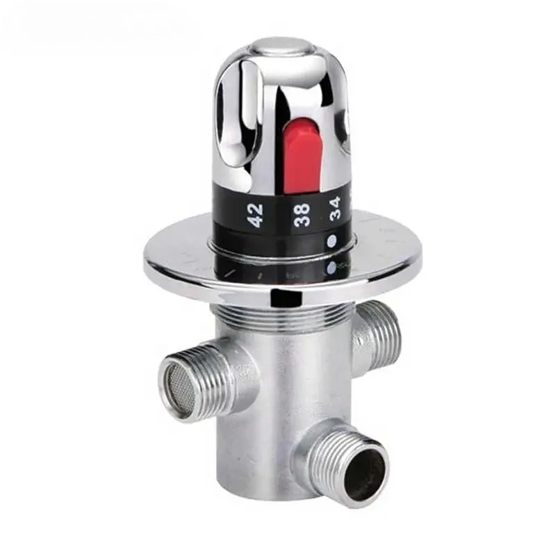 

Хромированный термостатический латунный смесительный клапан, латунный картридж, смесительный клапан, смеситель с контролем температуры горячей и холодной воды, аксессуары для ванной комнаты