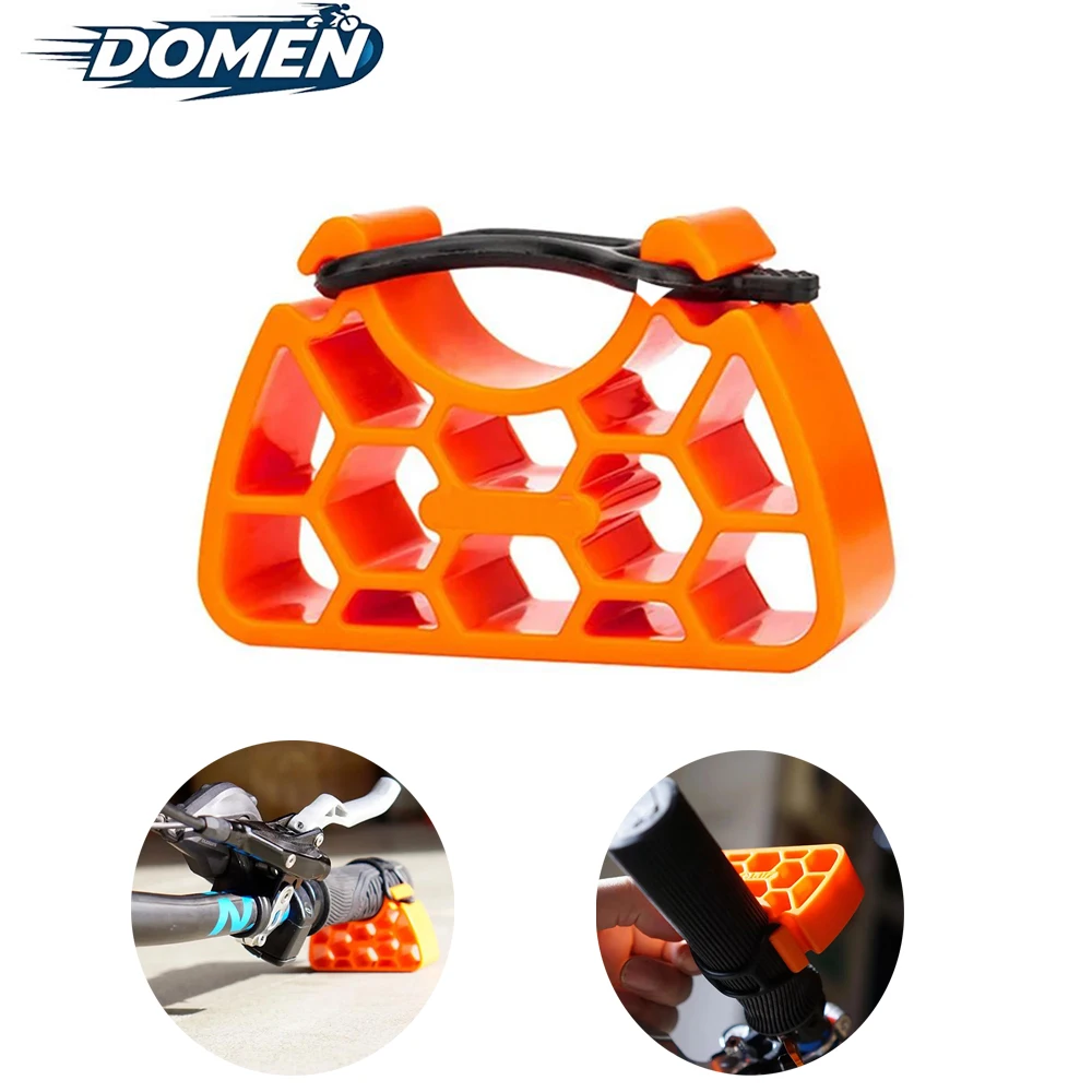 Soporte de manillar de bicicleta DOMEN, soporte de estacionamiento invertido para bicicleta eléctrica MTB, soporte estable con clip, herramienta de reparación de bicicletas para puños de bicicleta de 30-34mm