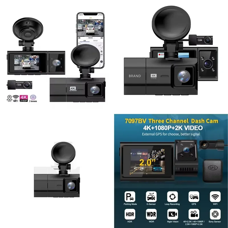 2025 Hot Sale 4K 2 Inch IPS Car Dash Cam with hd Night Vision Car Dvr Wifi Dash Camera for Car Black Box G-sensor