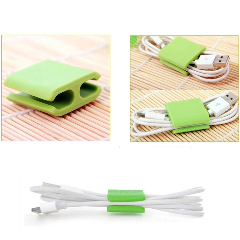 

6pcs Silicone Cable Organizer Small Size Random Color Power Cord Winder For Home Office Wire Holder Retainer Clip