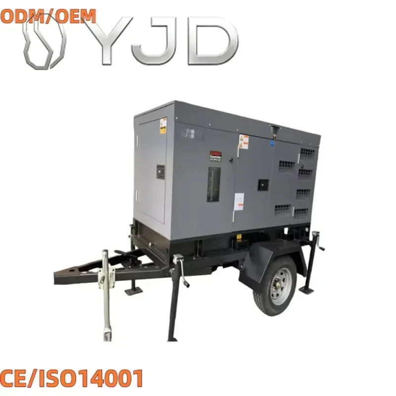 Moveable Silent Trailer Type  80 KVA 64kw Genset Diesel Generator Set with 3 Phase ATS 50/60hz for Emergency Backup
