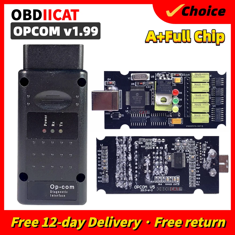 OBDIICAT OPCOM 2021 V1.99 Professional Diagnostic Tools For Opel OPCOM OP-COM With PIC18F458 Firmware V1.95Auto Scanner