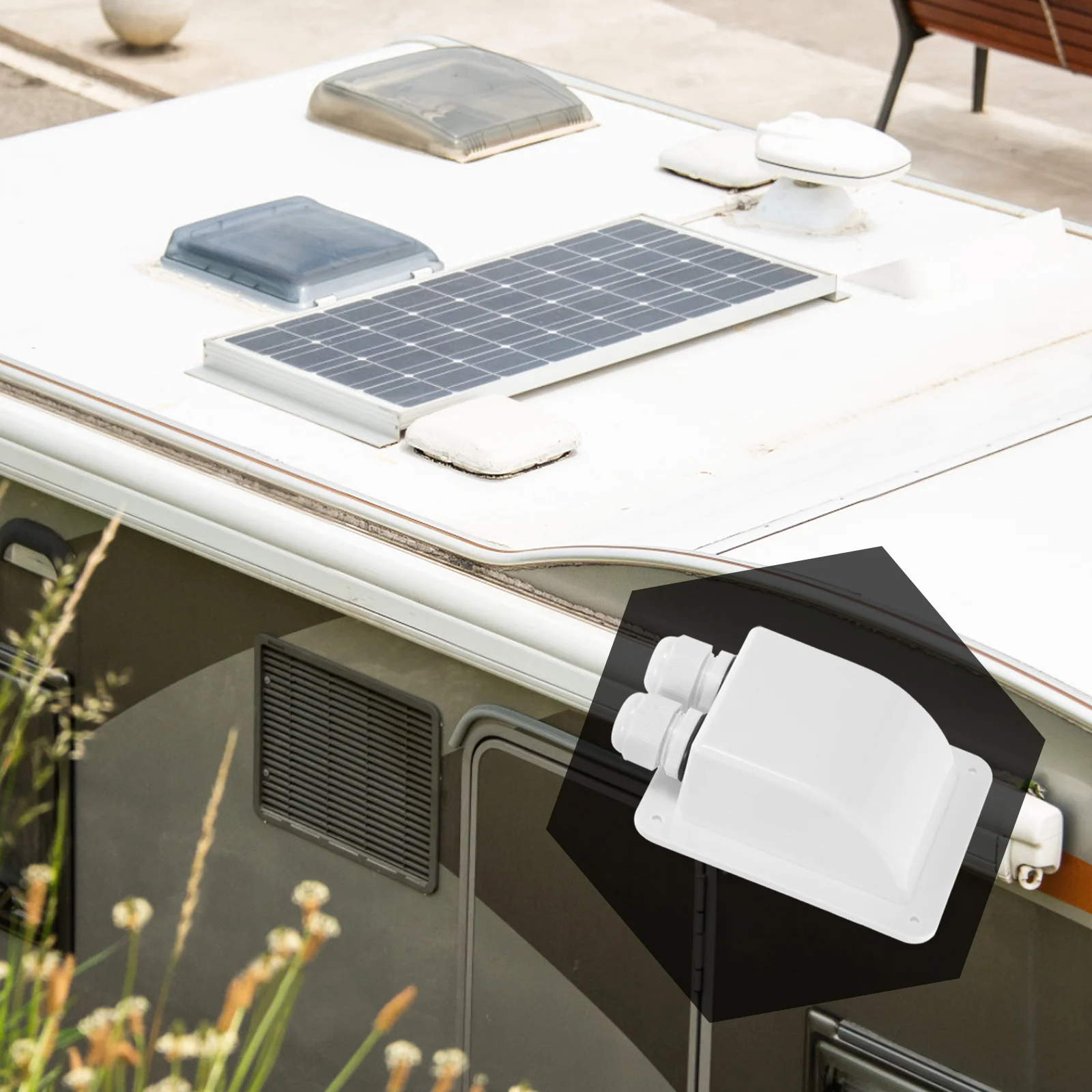 1 قطعة لوحة طاقة شمسية تصاعد قاعدة كابل دخول الغدد صندوق ل Rv يخت مقاوم للماء تقاطع موصل حامل غدد الكابلات الشمسية