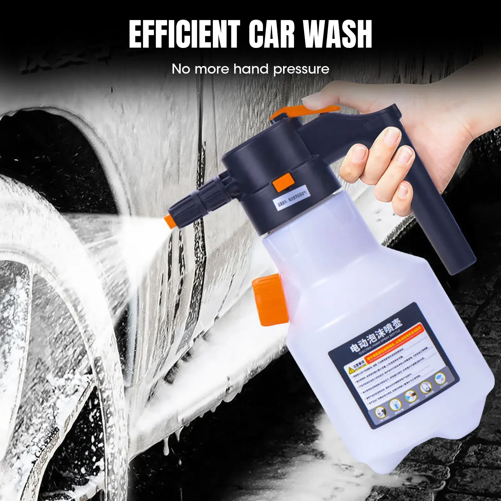 2L Powerful Electric Foam Sprayer Car Wash Snow Foam Spray Bottle Rechargeable Auto Wash Sprayer Can Car Accessories