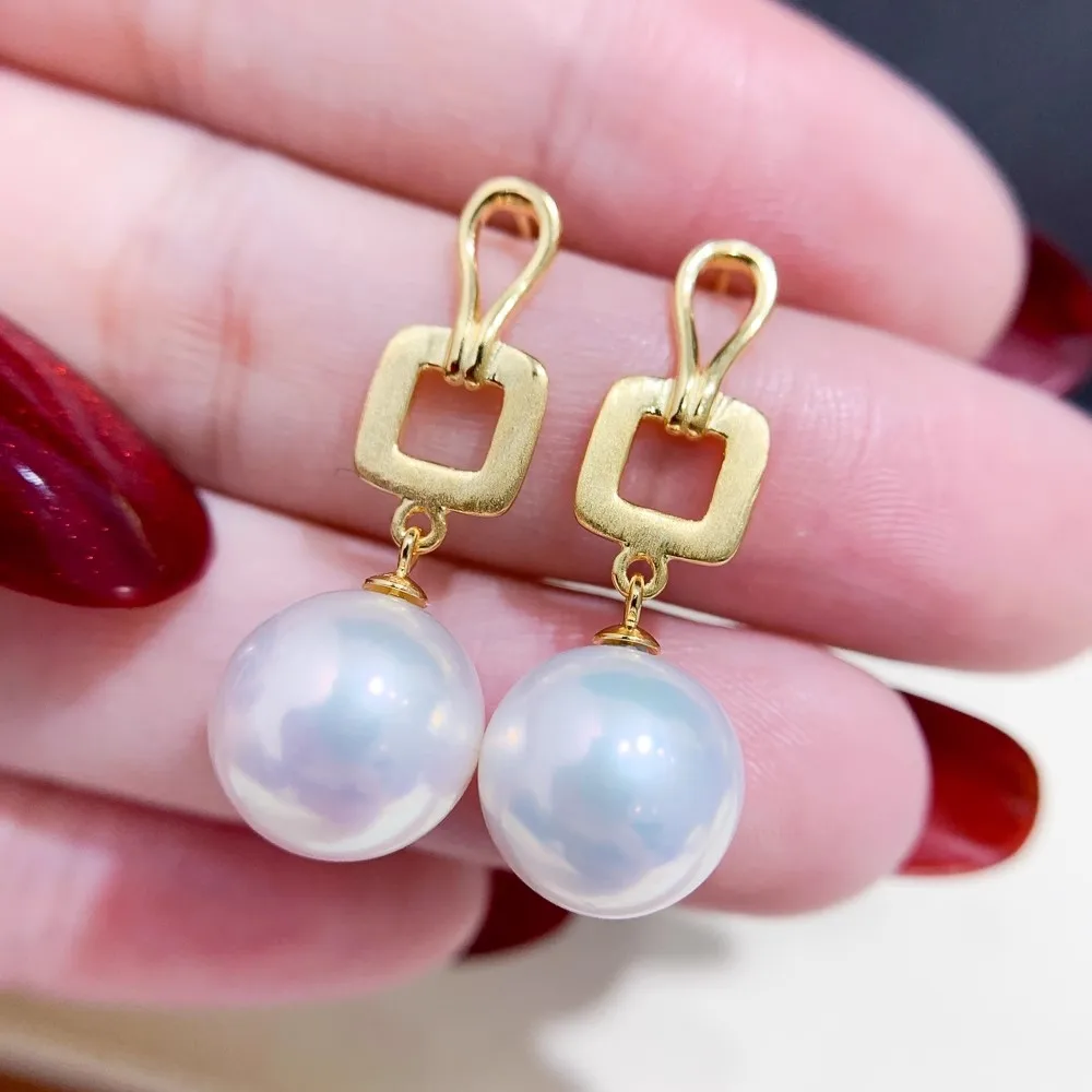 

Drop Earrings Fittings DIY Pearl Accessory Women Handmade Earrings Settings For 9-13mm Beads