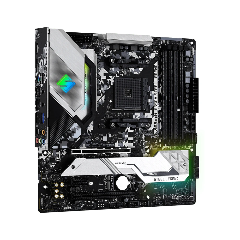 ASRock B550M Steel Legend Motherboard Support 5800X3D 5700X 5600G CPU AMD AM4 Socket DDR4 4533MHz 128GB NVME M.2 HDMI PCIe4.0