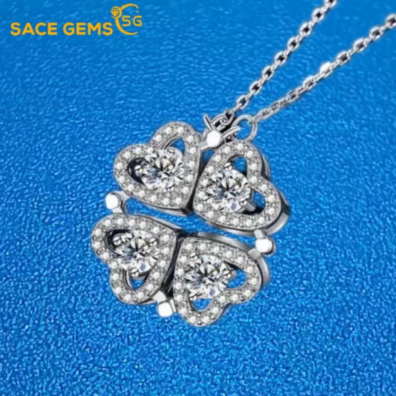 

SACE GEMS 0.3CT Moissanite Pendant for Women Simulated Diamond Necklace S925 Sterling Silver Jewelry Girl Valentine's Day Gift