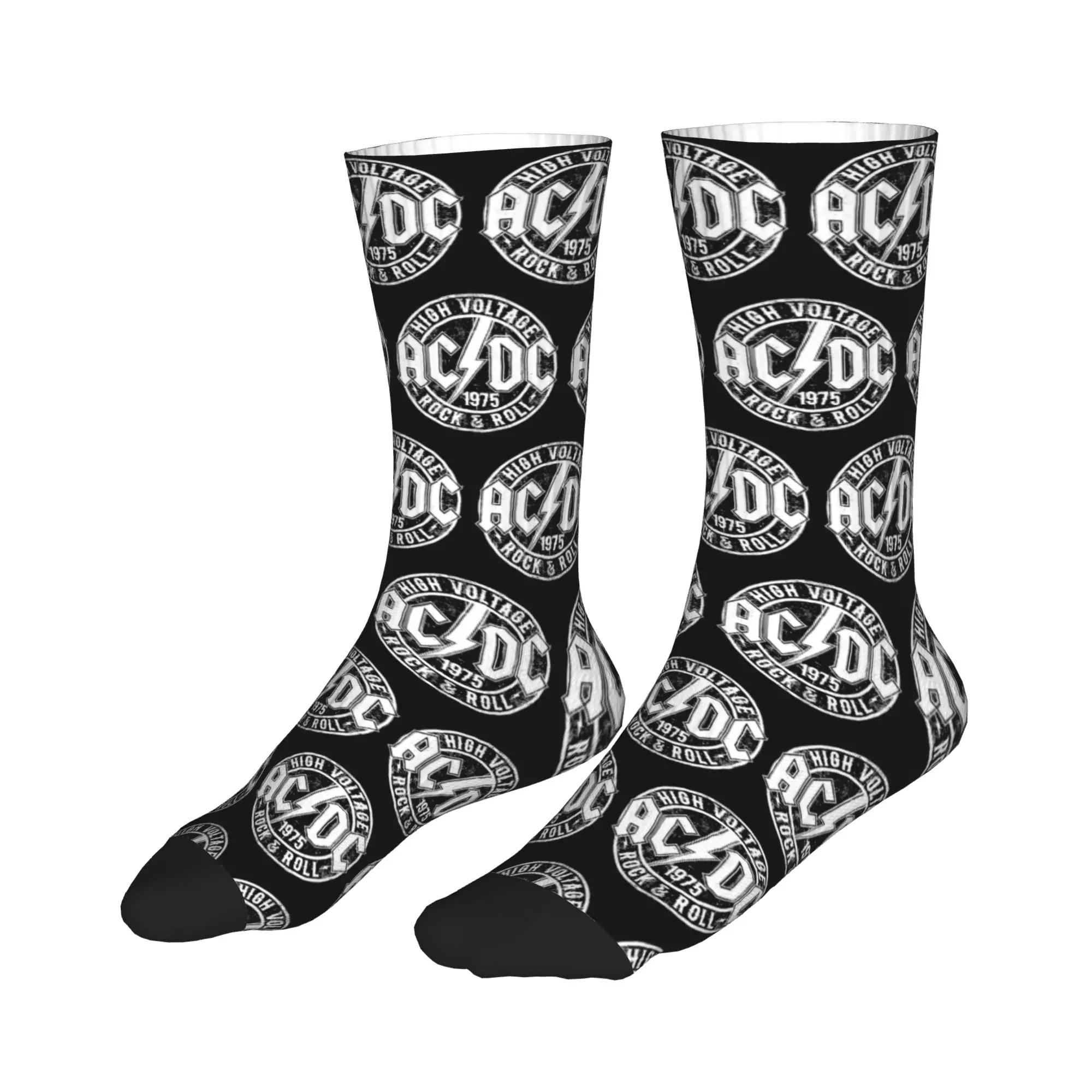 Calcetines para todas las estaciones, calcetines deportivos Retro Rock AC DC, calcetines divertidos de tubo medio para hombres y mujeres, regalo de cumpleaños