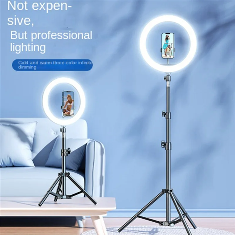 

AEF7-Aluminum Alloy Bracket Photo Bracket LED Fill Light Bluetooth Selfie Remote Video Recording Tripod