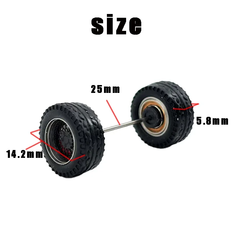 1/64 KicarMod 14.2mm All terrain Wheels Printed Characters Rubber Tire for Diecast Cars Hot Wheels Hobby Modified