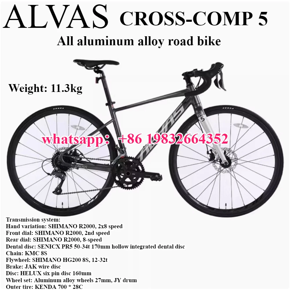 

ALVAS CROSS COMP 5, дорожный велосипед из алюминиевого сплава R2000-16, скорость, унисекс, 700X28C, обучающий велосипед, линия тяги, дисковый тормоз