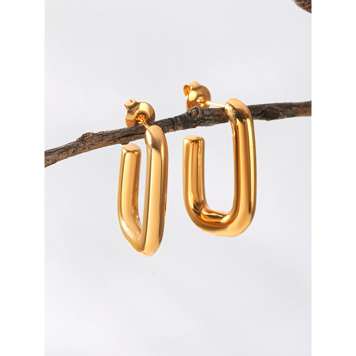 

Fashion And Trendy Stud Earrings Stainless Steel Gold plated Metalic Texture Charm High Quality Stud Gift Jewelry bijoux femme