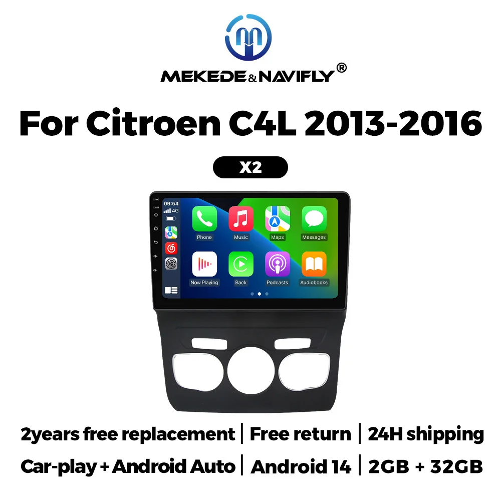 

Автомагнитола MEKEDE Android 14 с CarPlay для Citroen C4 C4L DS4 2012-2017, GPS-мультимедийный плеер, центральная интеллектуальная аудиосистема для автомобиля